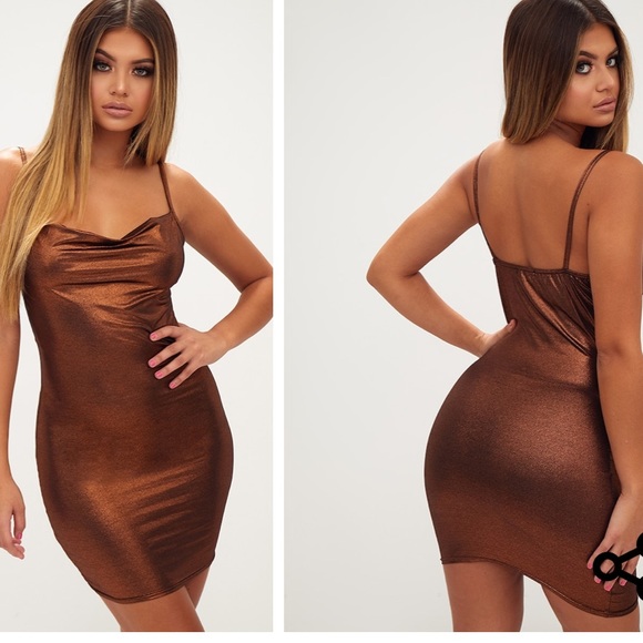 bronze bodycon dress